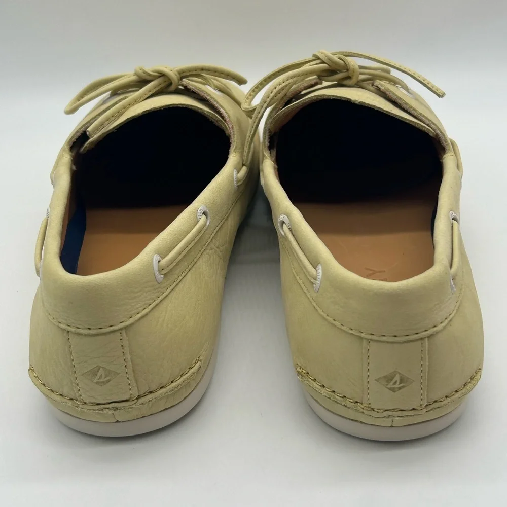 Sperry Slimboat Leather Boat Shoes Light Yellow Women’s US Size 11 New With Box